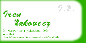 iren makovecz business card